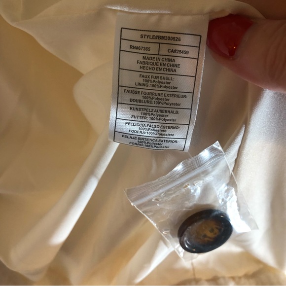 Steve Madden Saide Jacket Ivory Large New with Tags - Picture 6 of 7